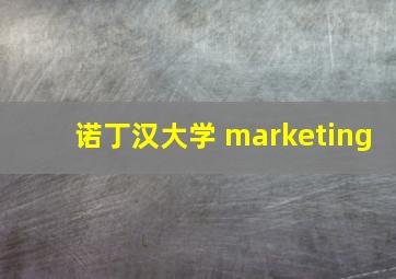 诺丁汉大学 marketing